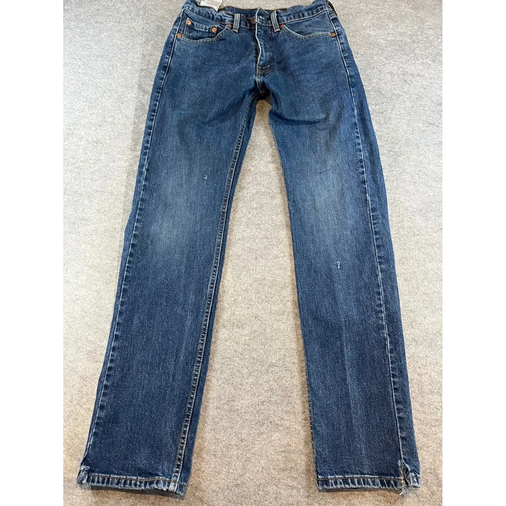 Levi's Mens 505 Regular Fit Blue Denim Straight Leg Jeans W29 L32 Casual Classic